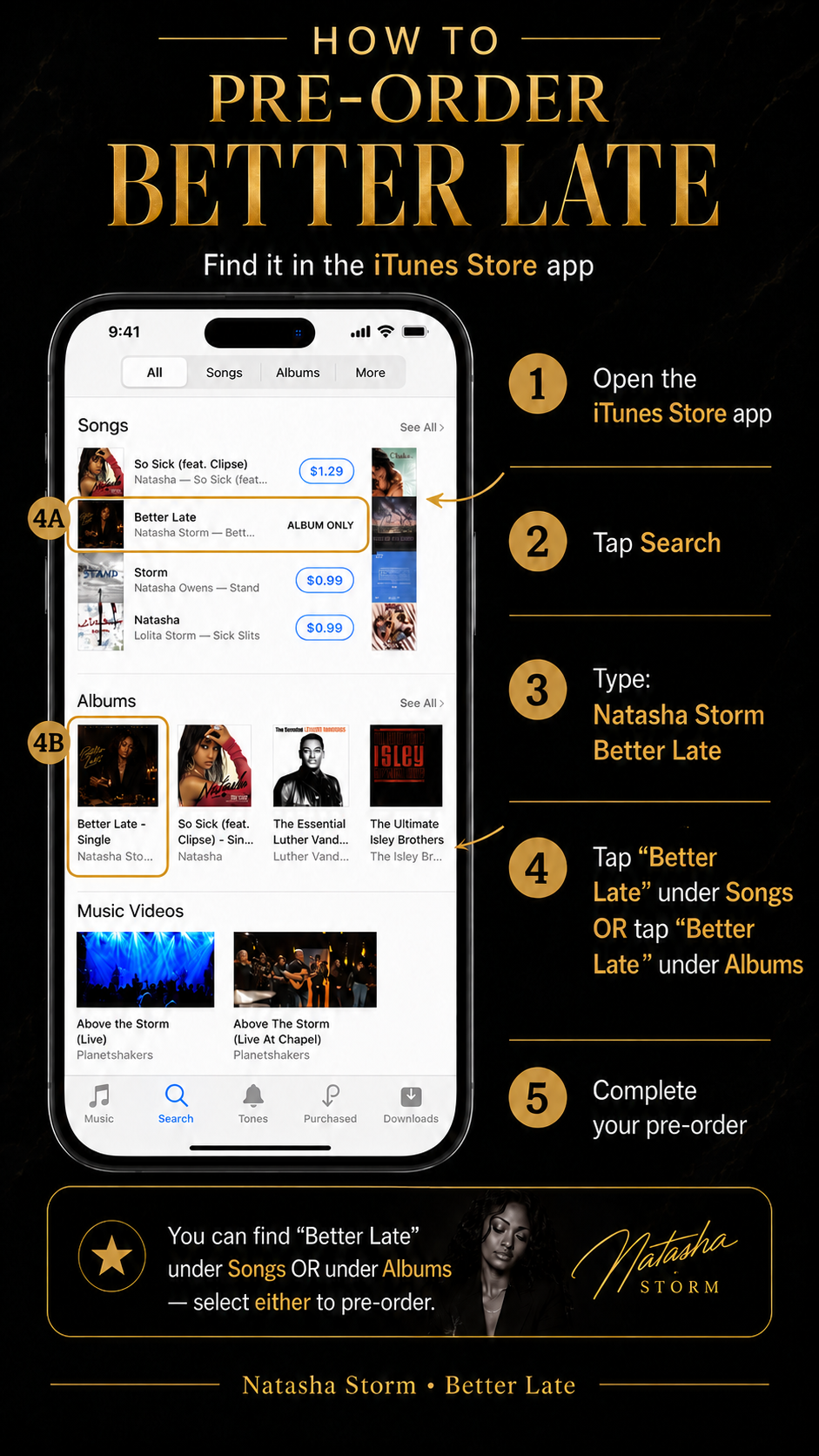 How to pre-order Better Late on iTunes — step by step instructions